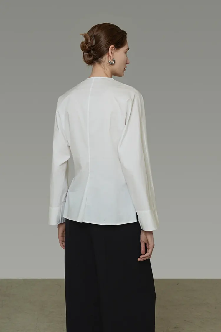 Women's White Button-Down Office Blouse