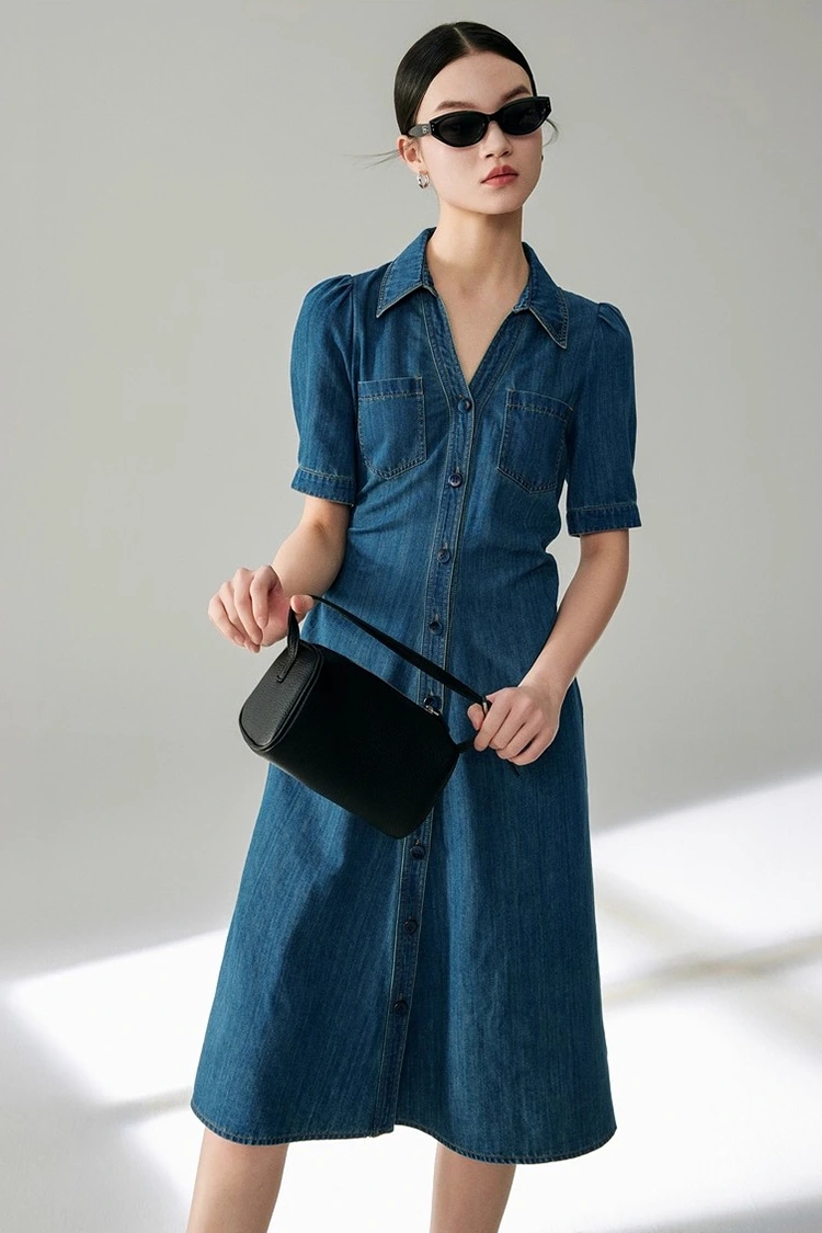 Abito elegante in cotone jeans da donna