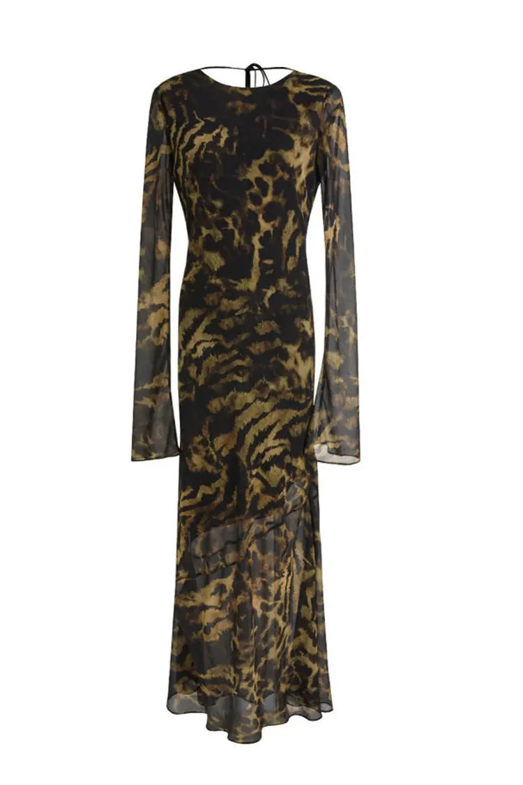 Abito con stampa leopardata da donna